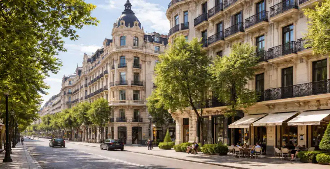 Imagen de un barrio elegante de Madrid