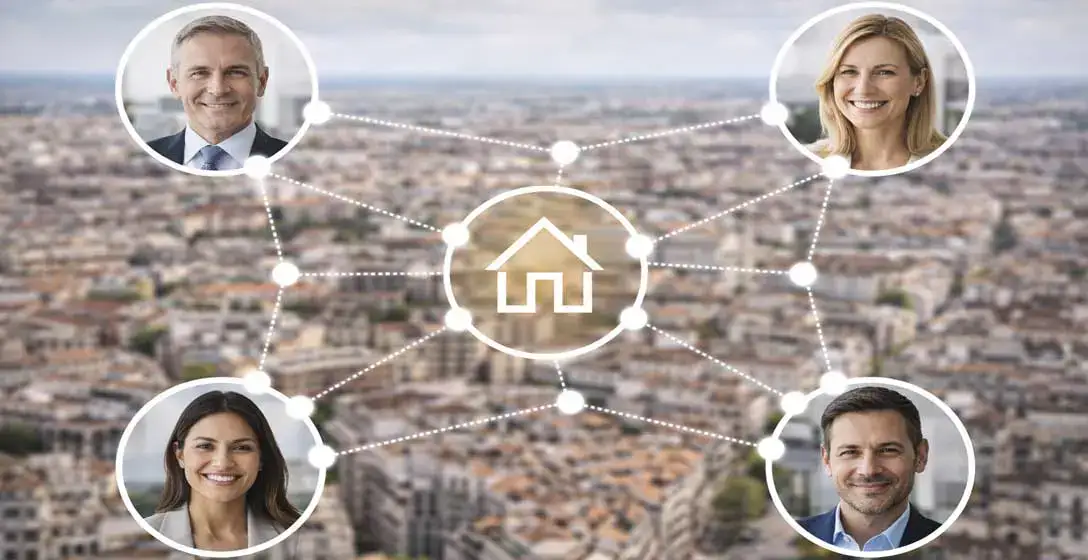 Foto de una red de compradores inmobiliarios