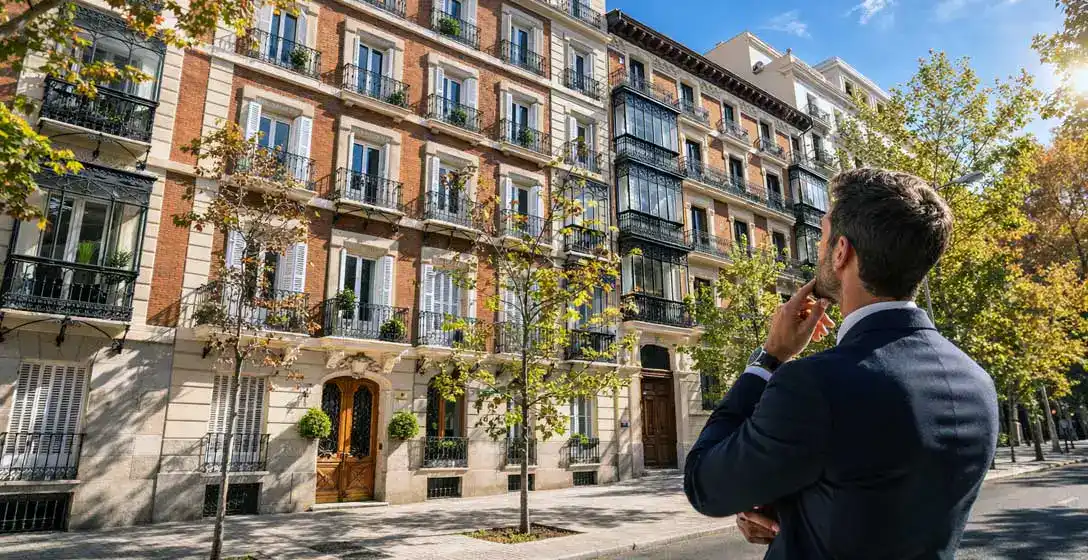 Agente inmobiliario valorando una vivienda